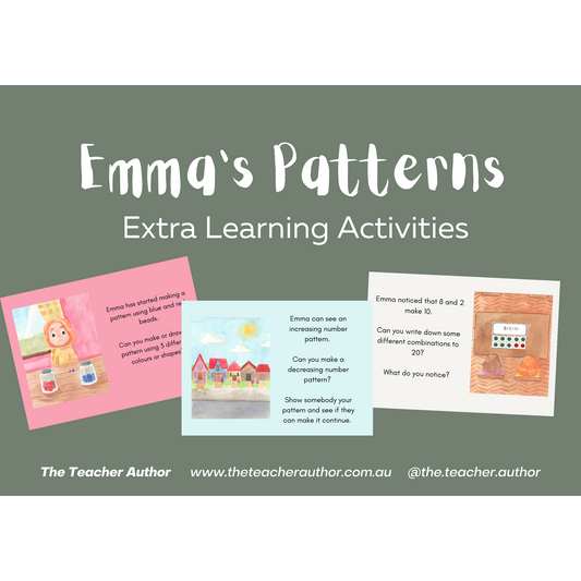 The Teacher Author website includes books written by JL Cornish. Includes children's books such as Emma's Counting, Emma's BIG Counting, Emma's Fractions, Emma's Grouping and Emma's Patterns. The perfect books for teachers to use in the classroom when teaching number sense, multiplicative thinking and counting.